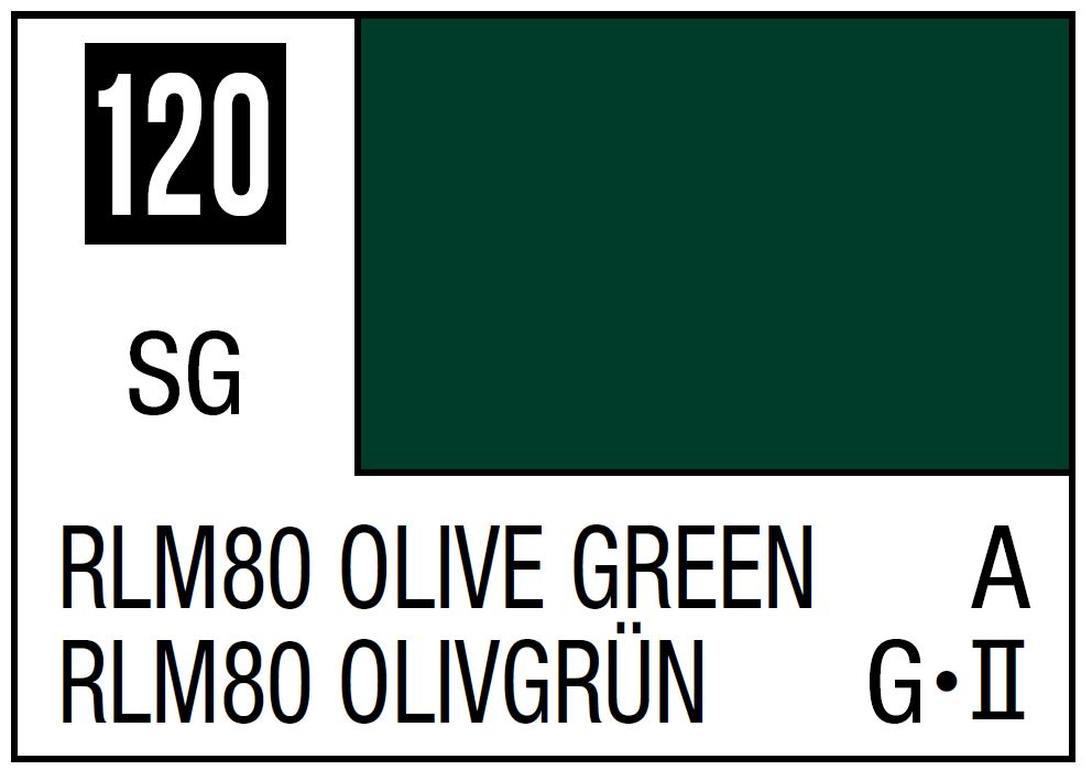 Mr Hobby Mr. Color 120 - RLM80 Olive Green (Semi-Gloss/Aircraft)