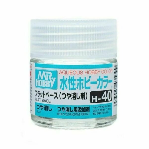 Mr Hobby Aqueous Color H40 Gloss Flat Base 10ml Bottle