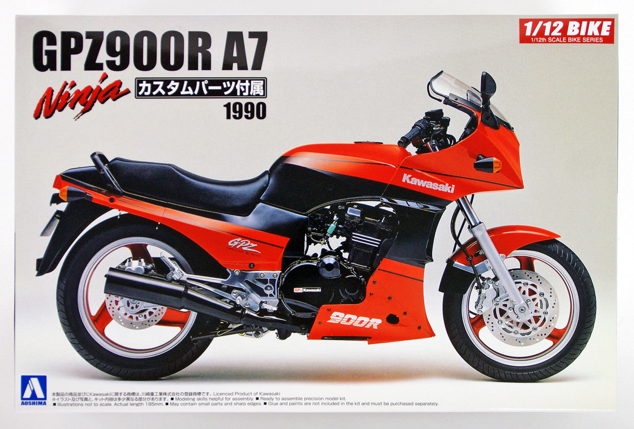 Aoshima 1/12 Kawasaki Zx900A Gpz900R Ninja '90 With Custom Parts