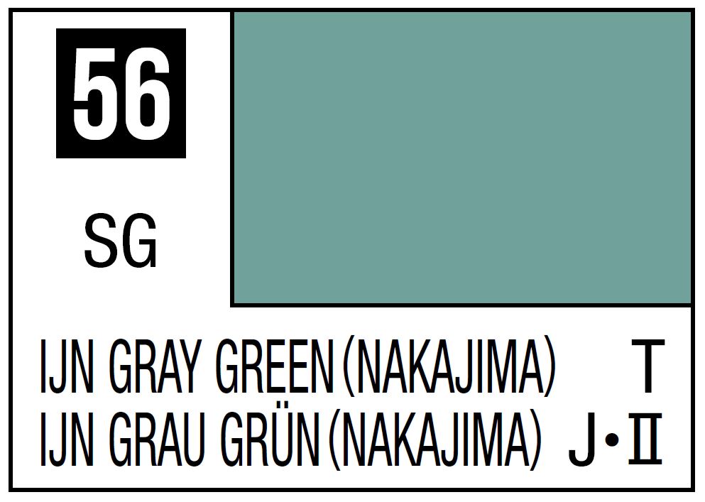 Mr Hobby Mr. Color 56 - LJN Gray Green (Semi-Gloss/Tank)