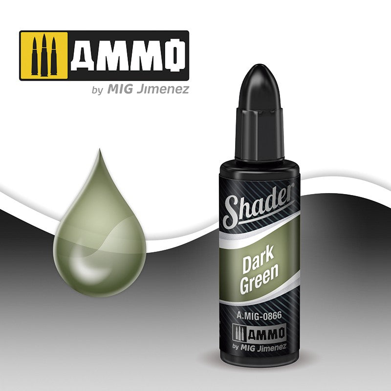 Ammo Mig Acrylic Shader 10ml - Dark Green Shader