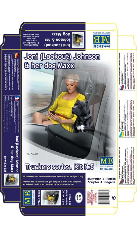 MASTER BOX 1/24 Truckers series. Joni (Lookout) Johnson & her dog Maxx