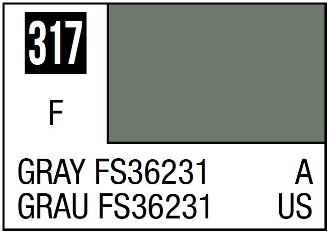 Mr Hobby Mr. Color 317 - Gray FS36231 (Semi-Gloss/Aircraft)