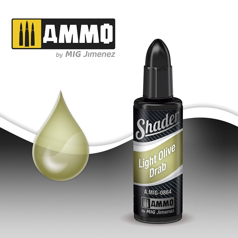 Ammo Mig Acrylic Shader 10ml - Light Olive Drab Shader