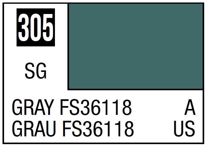 Mr Hobby Mr. Color 305 - Gray FS36118 (Semi-Gloss/Aircraft)