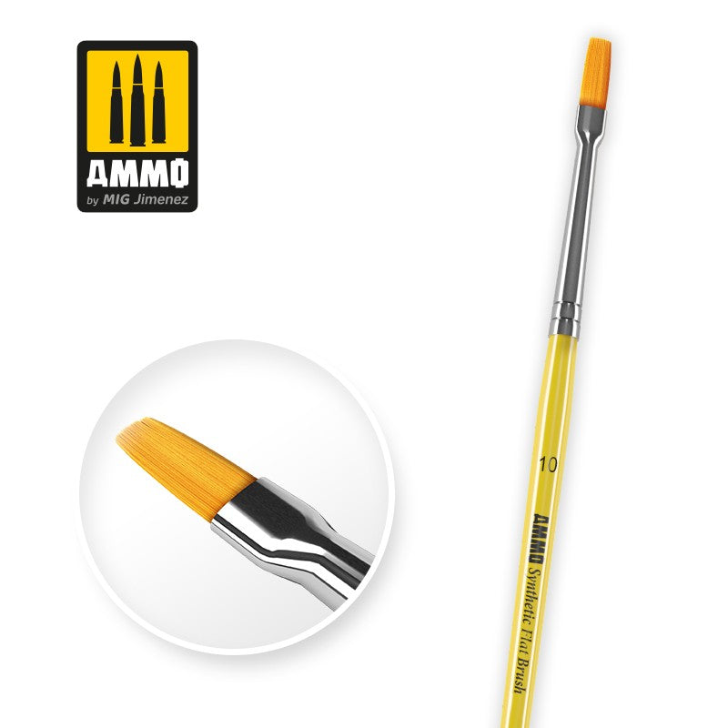 Ammo Mig Synthetic Flat Brush, 10