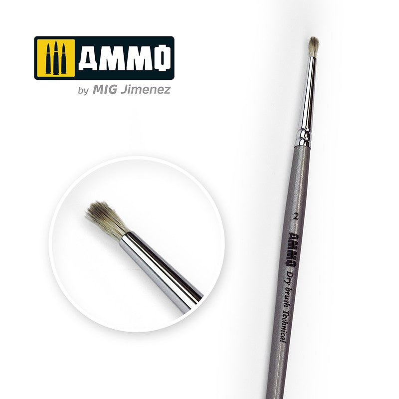 Ammo Mig Ammo Drybrush Technical Brush, 2