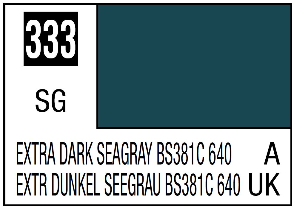 Mr Hobby Mr. Color 333 - Extra Dark Seagray BS381C 640 (Semi-Gloss/Aircraft)