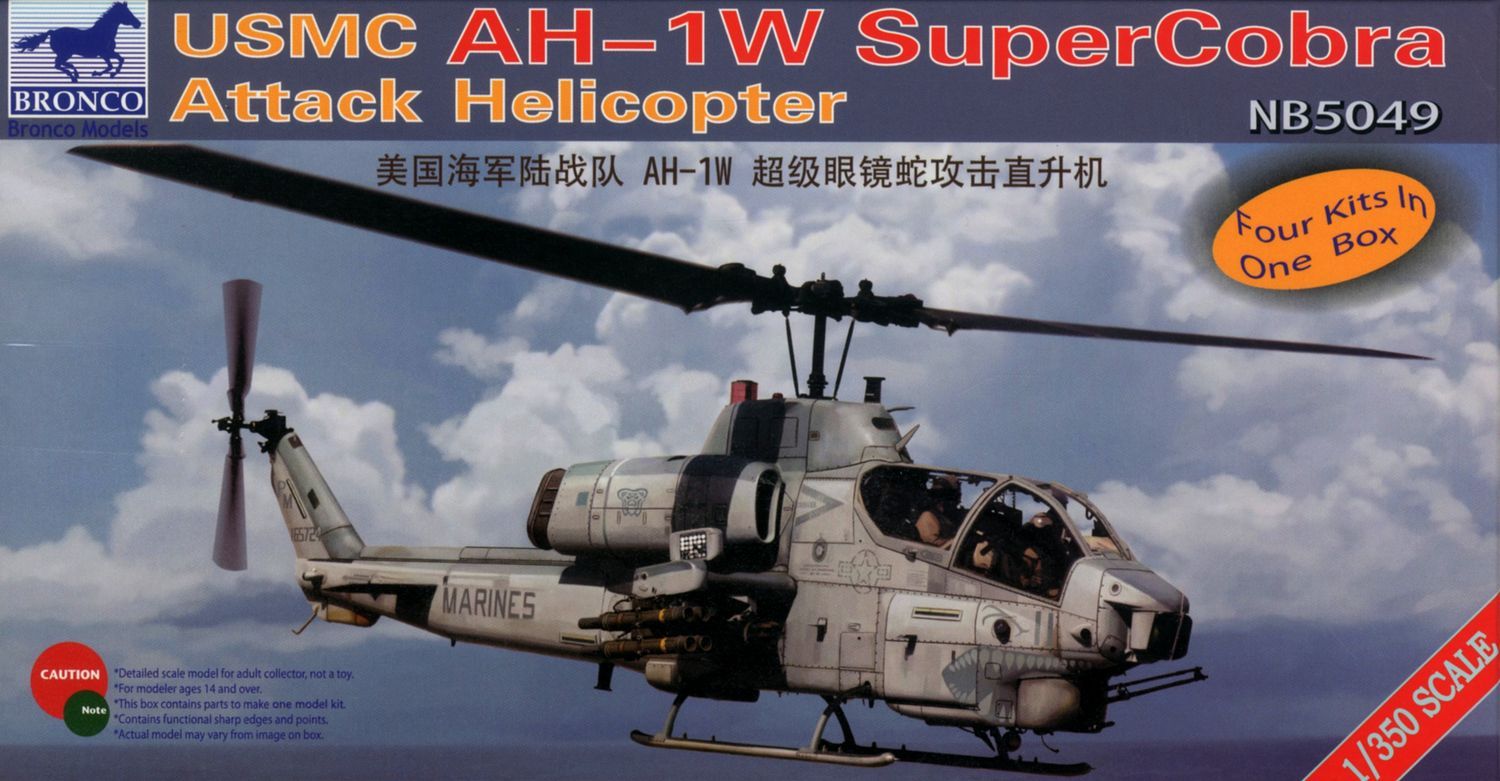 Bronco Models 1/350 USMC AH-1W Super Cobra Attack Helicopter