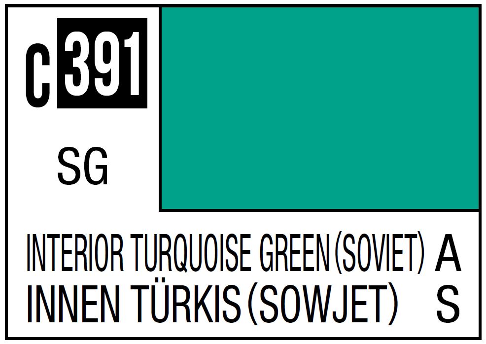 Mr Hobby C391 Interior Turquoise Green (Soviet) [Soviet aircraft cockpit]