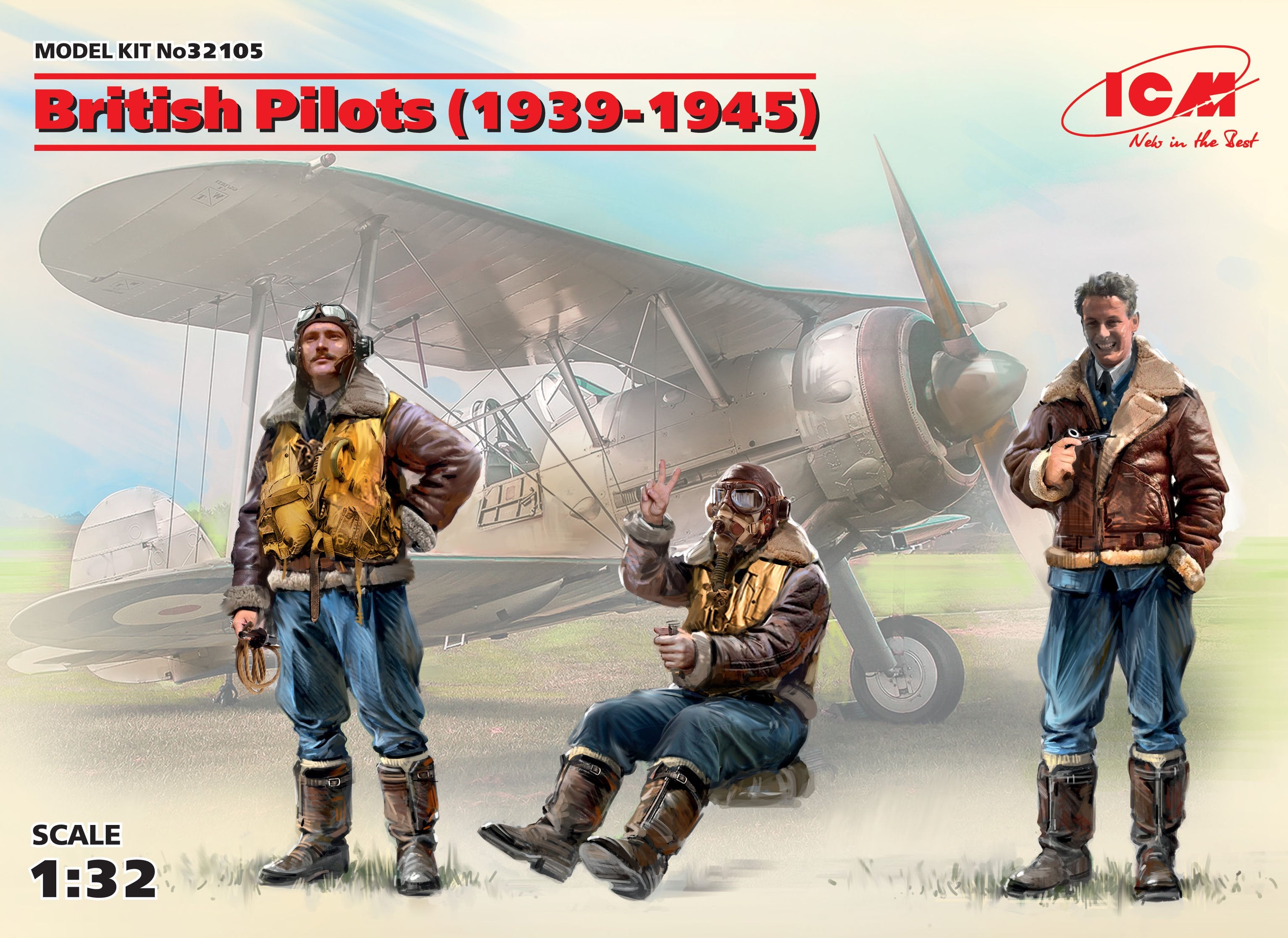 ICM 1/32 British Pilots (1939-1945) (3 figures) (100% new molds)