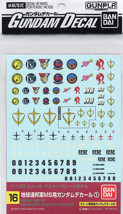 BANDAI Hobby Gundam Decal 16 - Earth Federation Space Force