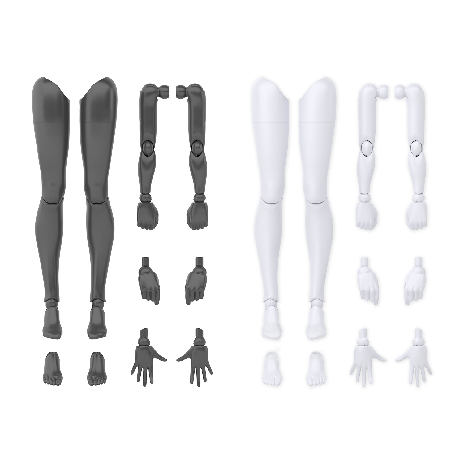 BANDAI Hobby 30MS OPTION BODY PARTS ARM PARTS & LEG PARTS [WHITE/BLACK]