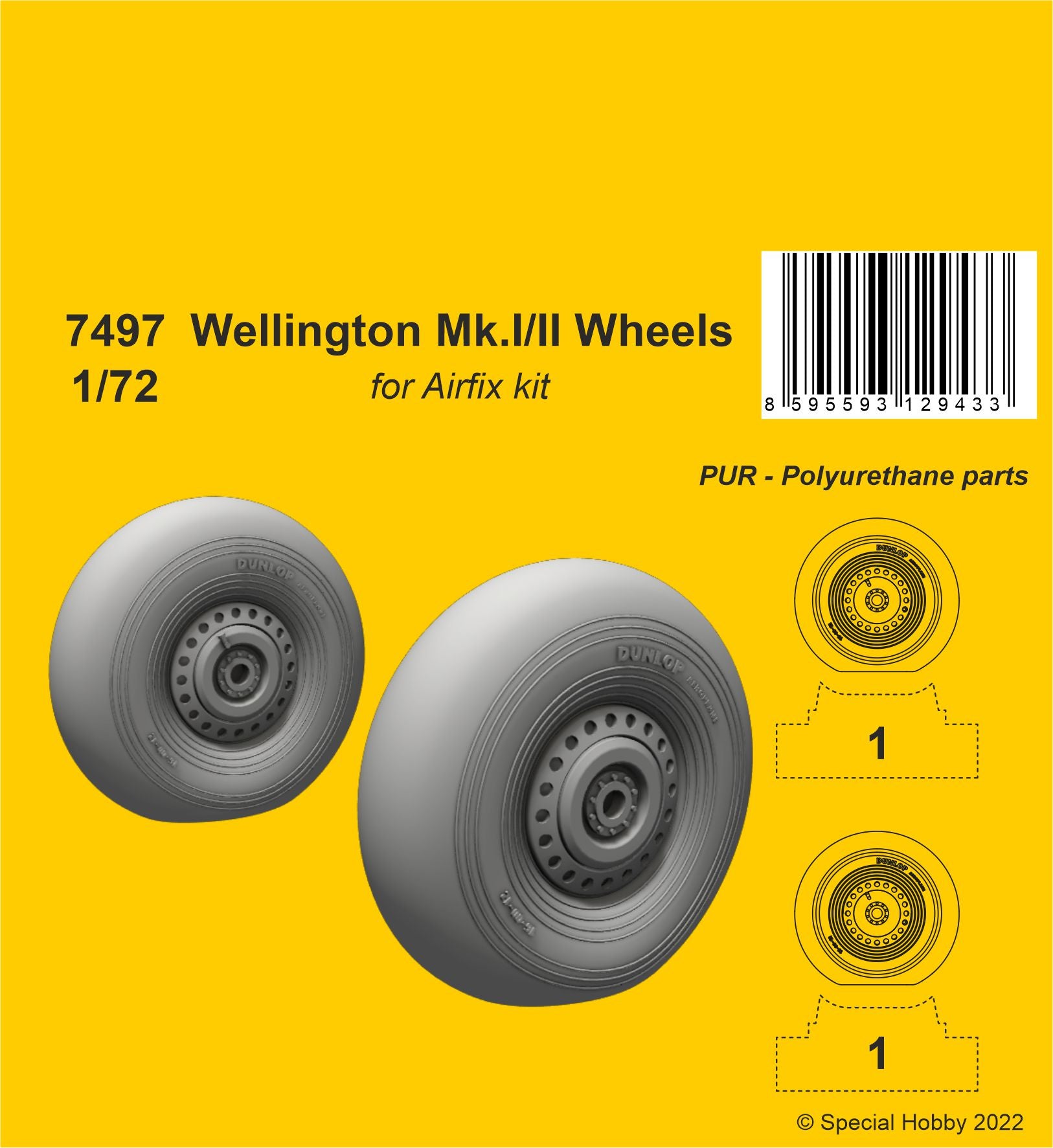 CMK 1/72 Wellington Mk.II Wheels For Airfix Kit