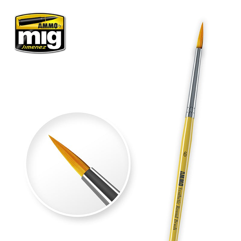 Ammo Mig Synthetic Round Brush, 6