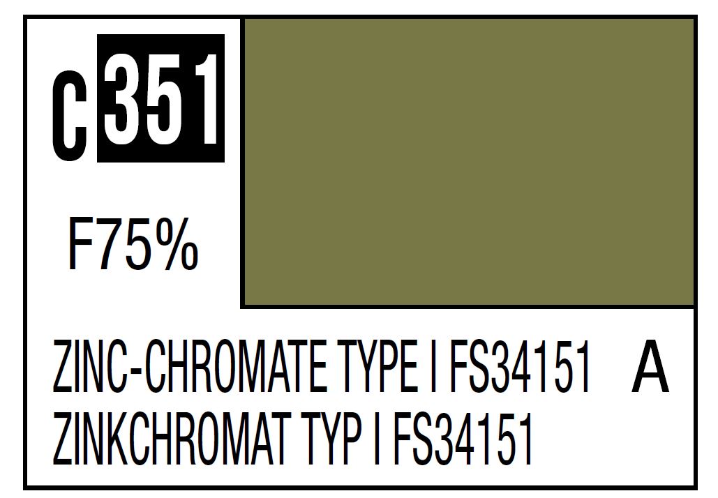 Mr Hobby C351 Zinc-Chromate Type FS34151 [US army/airforce aircraft interior]