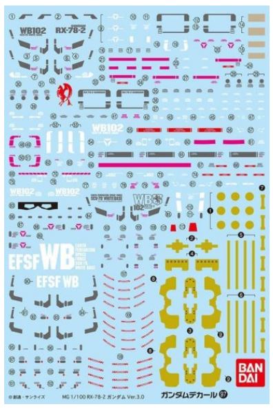 BANDAI Hobby Gundam Decal 97 - MG Gundam Ver 3.0