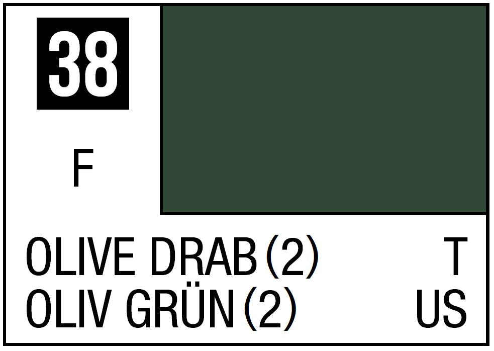 Mr Hobby Mr. Color 38 - Olive Drab 2 (Flat/Tank)