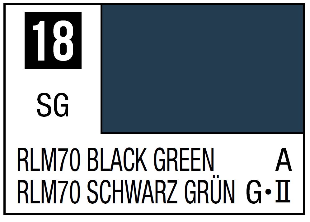 Mr Hobby Mr. Color 18 - RLM70 Black Green (Semi-Gloss/Aircraft)