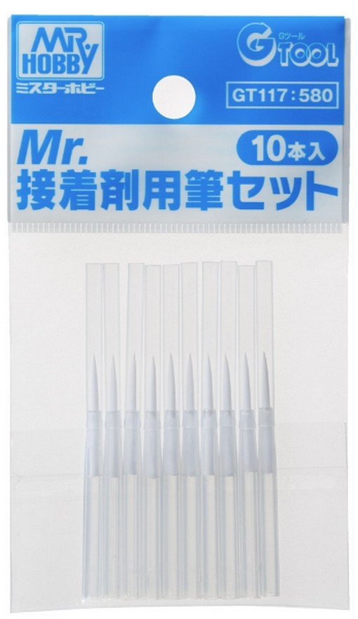 Mr Hobby MR.CEMENT FINE BRUSH SET  10 pcs