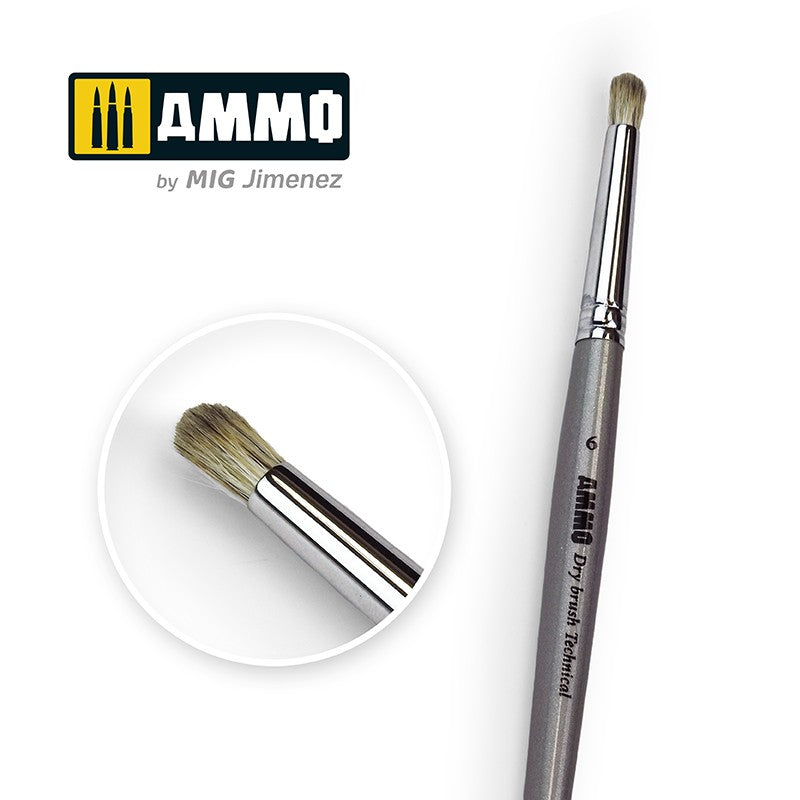 Ammo Mig Ammo Drybrush Technical Brush, 6