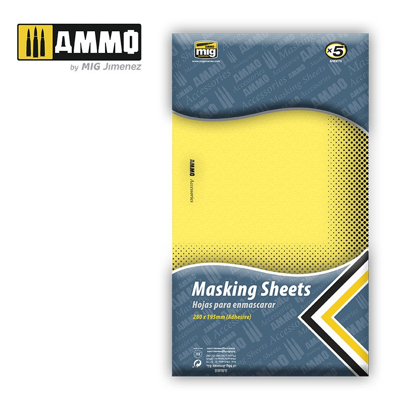 Ammo Mig Adhesive Masking Sheets, 5 Sheets (280x195mm)