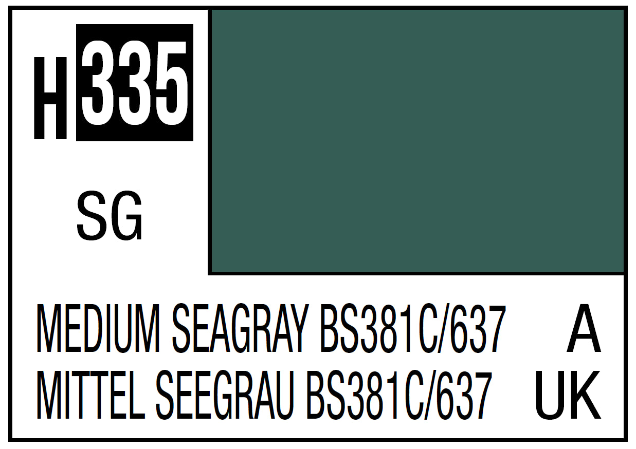 Mr Hobby Mr. Color 335 - Medium Seagray BS381C 637 (Semi-Gloss/Aircraft)