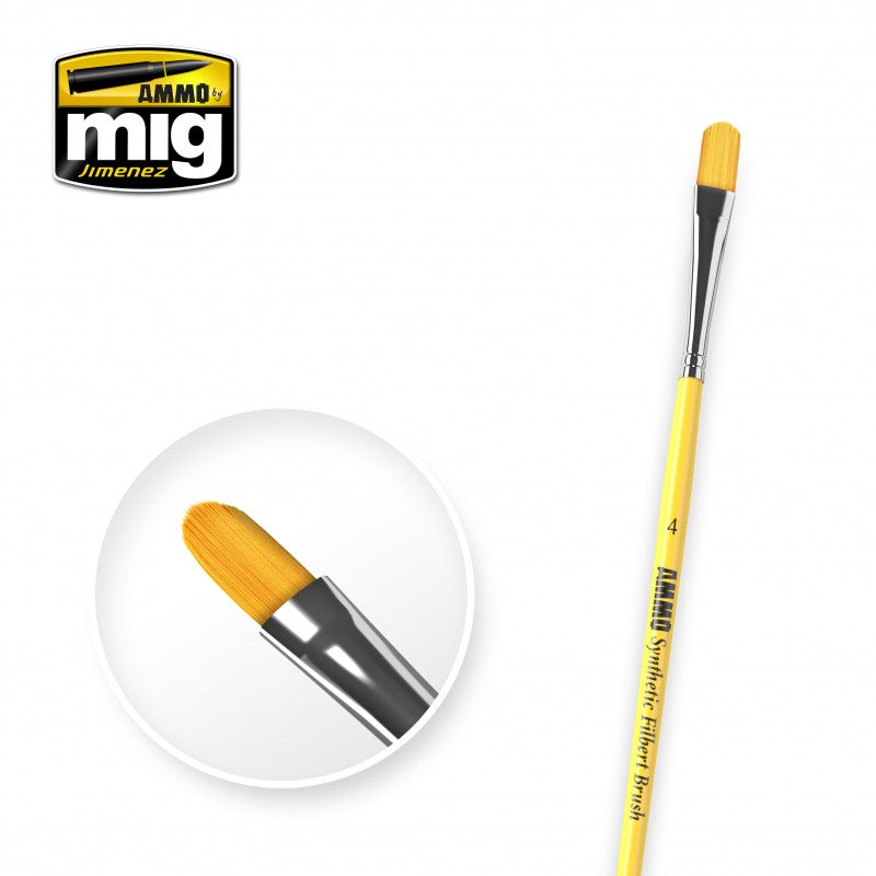 Ammo Mig Synthetic Filbert Brush, 4