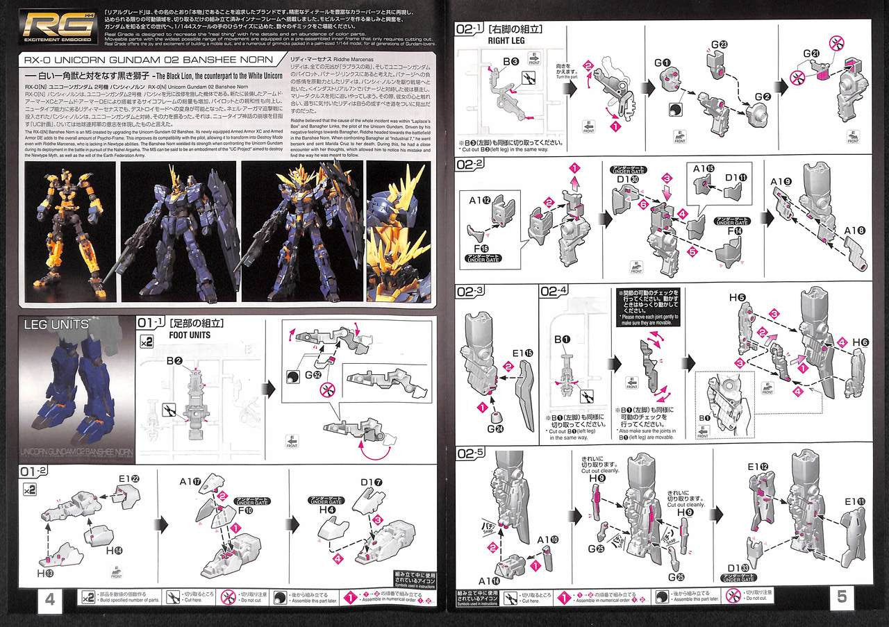 BANDAI Hobby RG 1/144 Unicorn Gundam 02 Banshee Norn