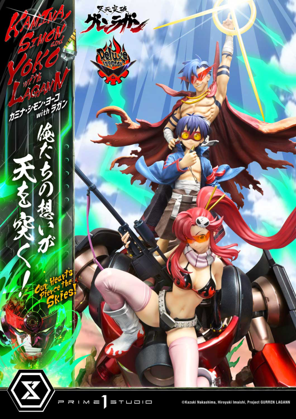 Prime 1 Studio Ultimate Premium Masterline Tengen Toppa Gurren Lagann Kamina, Simon & Yoko with Lagann "Our Hearts Pierce the Skies" DX Bonus Version | 4580708049564