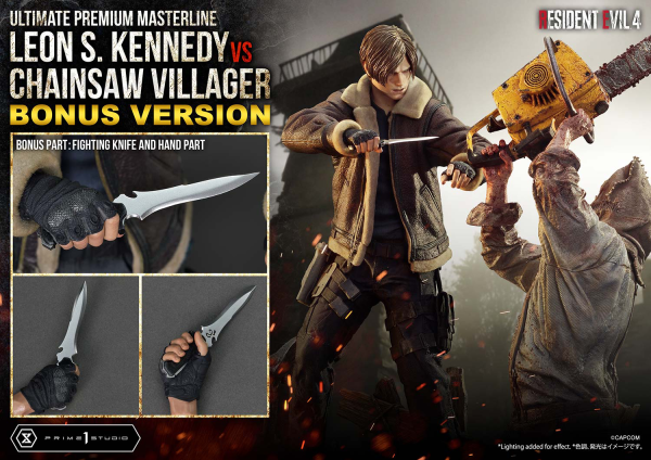 Prime 1 Studio Ultimate Premium Masterline Resident Evil 4 Leon S. Kennedy versus Chainsaw Villager Bonus Version(4582647120885)(4582647120885)