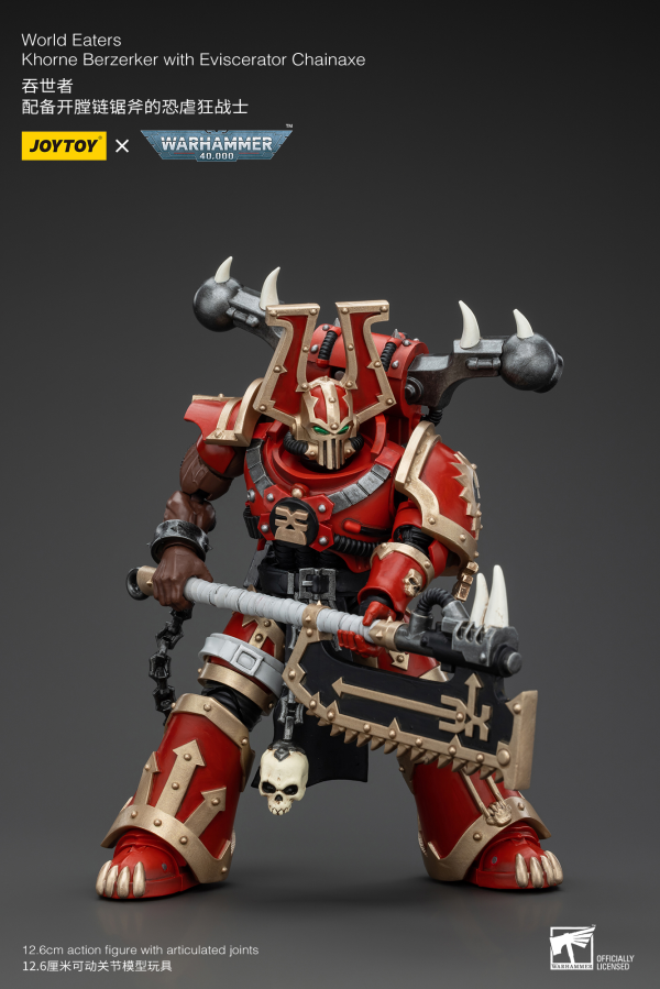 JOYTOY World Eaters Khorne Berzerker with Eviscerator Chainaxe(6927054400553)(6927054400553)