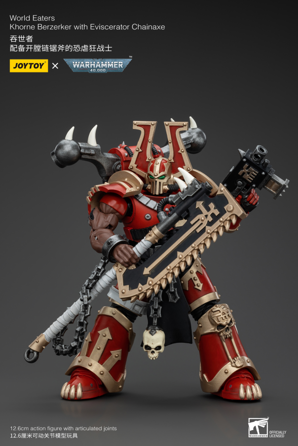 JOYTOY World Eaters Khorne Berzerker with Eviscerator Chainaxe(6927054400553)(6927054400553)