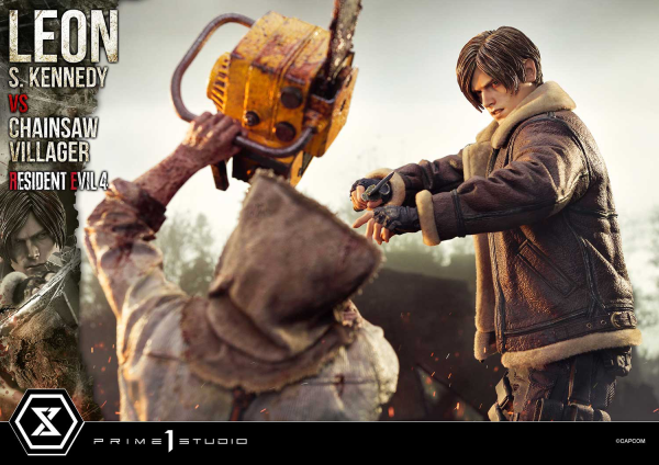 Prime 1 Studio Ultimate Premium Masterline Resident Evil 4 Leon S. Kennedy versus Chainsaw Villager(4582647120878)(4582647120878)