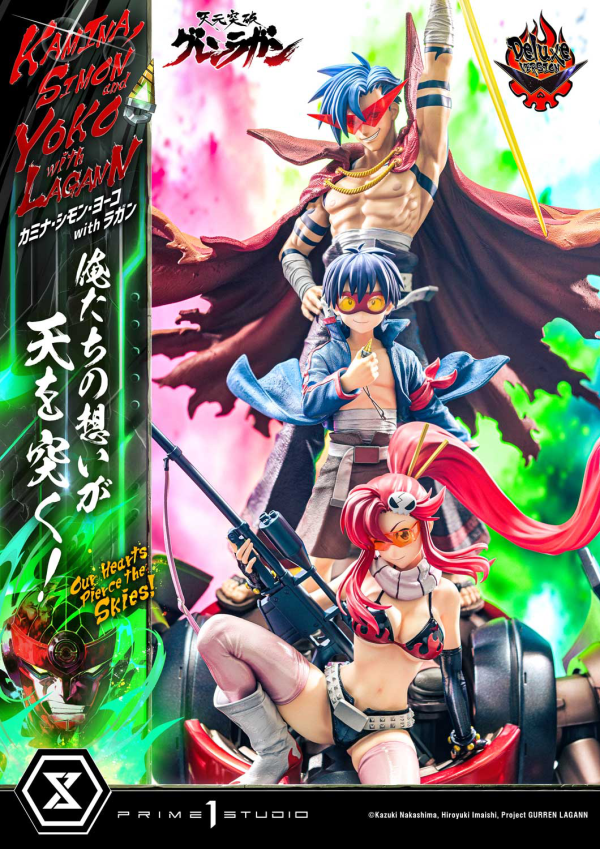 Prime 1 Studio Ultimate Premium Masterline Tengen Toppa Gurren Lagann Kamina, Simon & Yoko with Lagann "Our Hearts Pierce the Skies" DX Bonus Version | 4580708049564