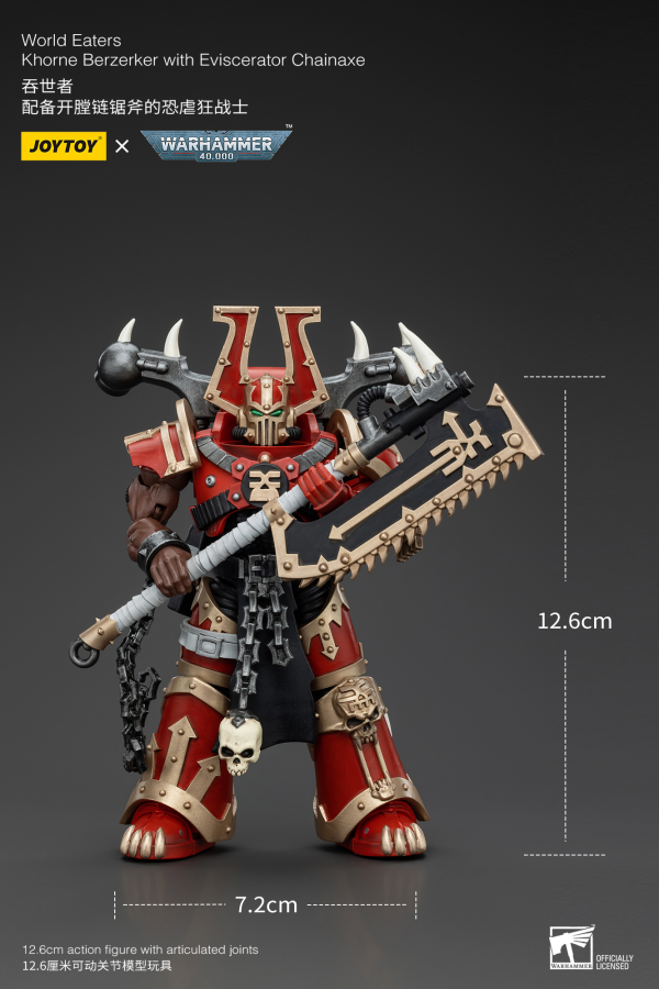 JOYTOY World Eaters Khorne Berzerker with Eviscerator Chainaxe(6927054400553)(6927054400553)