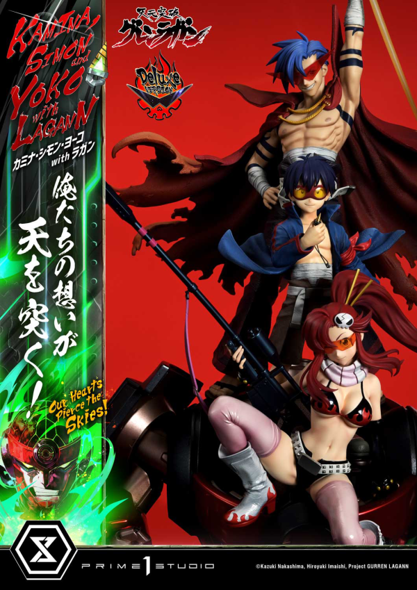 Prime 1 Studio Ultimate Premium Masterline Tengen Toppa Gurren Lagann Kamina, Simon & Yoko with Lagann "Our Hearts Pierce the Skies" DX Bonus Version | 4580708049564