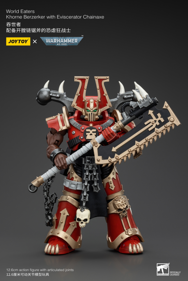 JOYTOY World Eaters Khorne Berzerker with Eviscerator Chainaxe(6927054400553)(6927054400553)