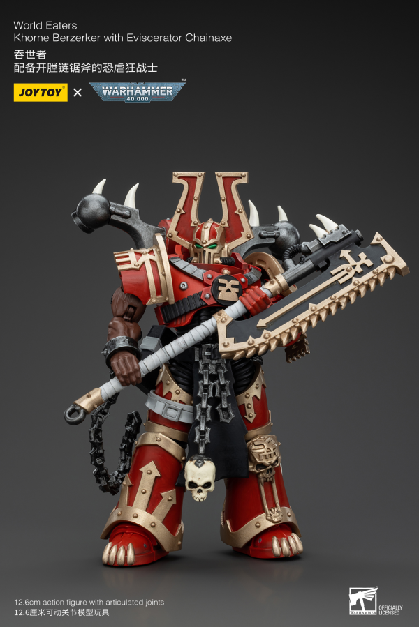 JOYTOY World Eaters Khorne Berzerker with Eviscerator Chainaxe(6927054400553)(6927054400553)