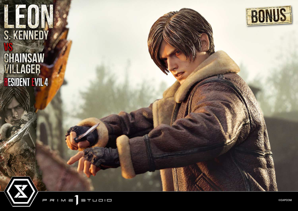 Prime 1 Studio Ultimate Premium Masterline Resident Evil 4 Leon S. Kennedy versus Chainsaw Villager Bonus Version(4582647120885)(4582647120885)