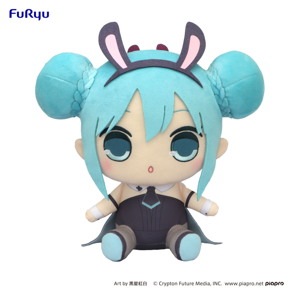 Hatsune Miku　KYURUMARU Big Plush Toy -Hatsune Miku/Black Rabbit- | 4580736403468