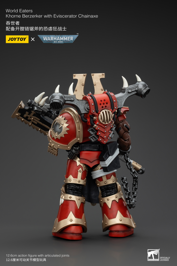 JOYTOY World Eaters Khorne Berzerker with Eviscerator Chainaxe(6927054400553)(6927054400553)