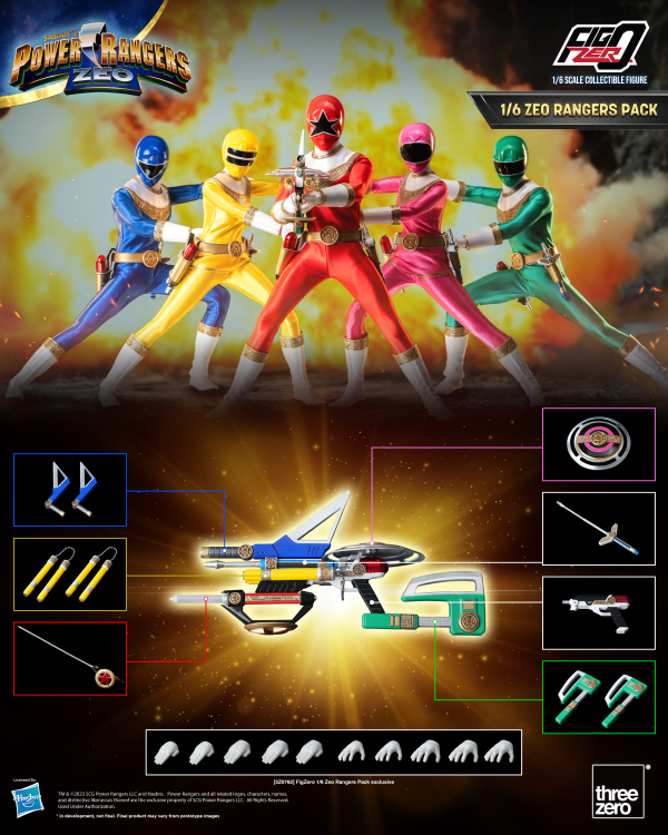 Three Zero Power Rangers Zeo - FigZero 1/6 Zeo Rangers Pack