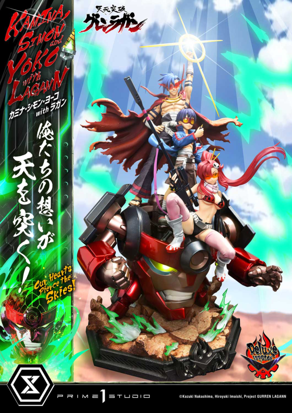 Prime 1 Studio Ultimate Premium Masterline Tengen Toppa Gurren Lagann Kamina, Simon & Yoko with Lagann "Our Hearts Pierce the Skies" DX Bonus Version | 4580708049564