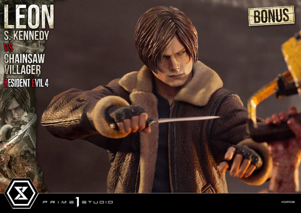 Prime 1 Studio Ultimate Premium Masterline Resident Evil 4 Leon S. Kennedy versus Chainsaw Villager Bonus Version(4582647120885)(4582647120885)