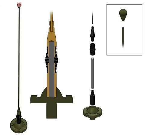 Adlers Nest 1/35 WWII US Army Antenna Base and Cap AS-3916 US