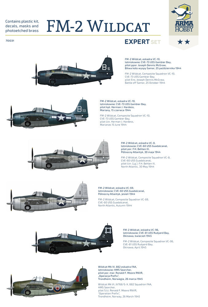 Arma Hobby 1/72 FM-2 Wildcat, Expert Set