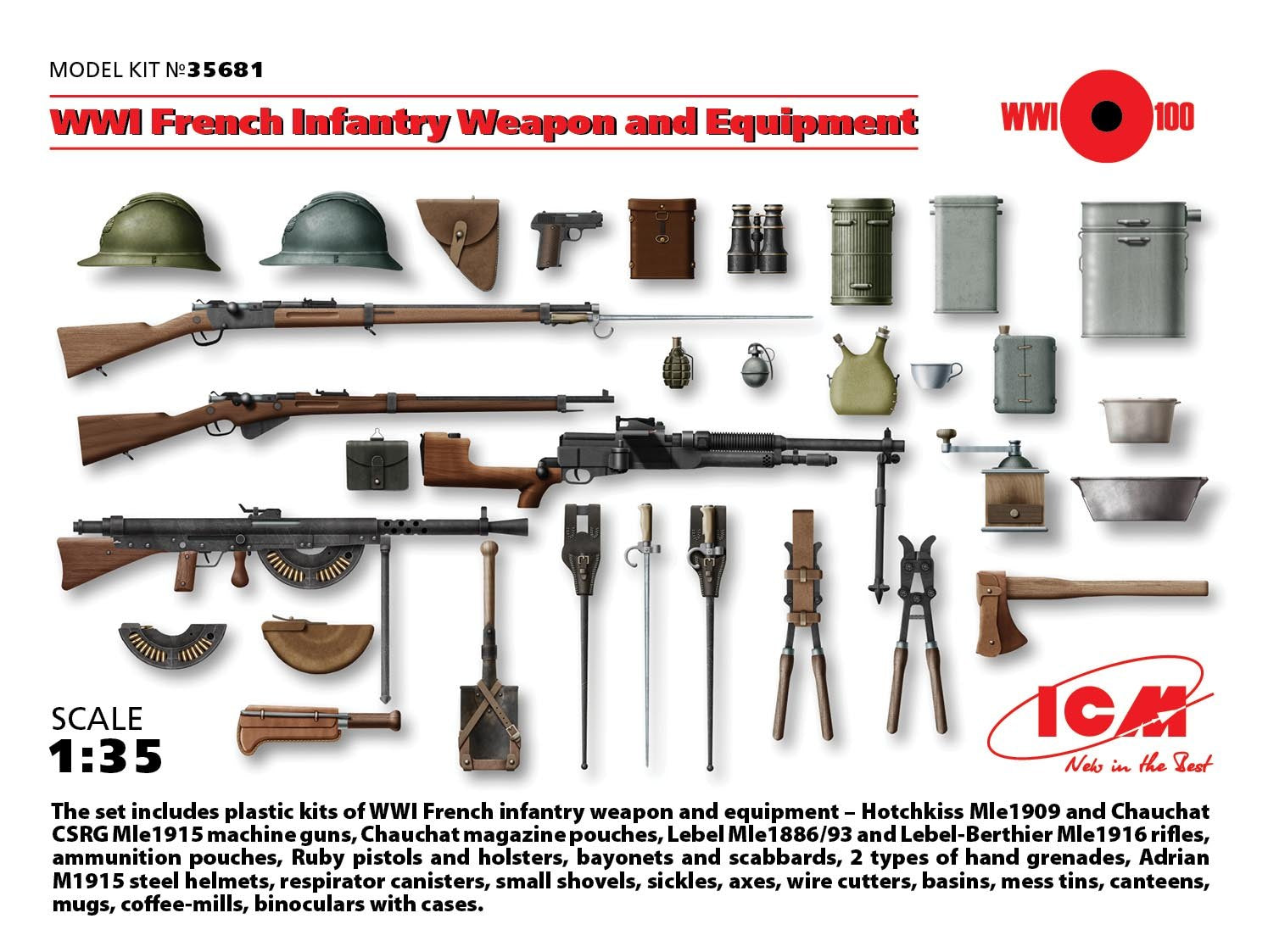 ICM 1/35 WWI French Infantry Weapon and Equipment