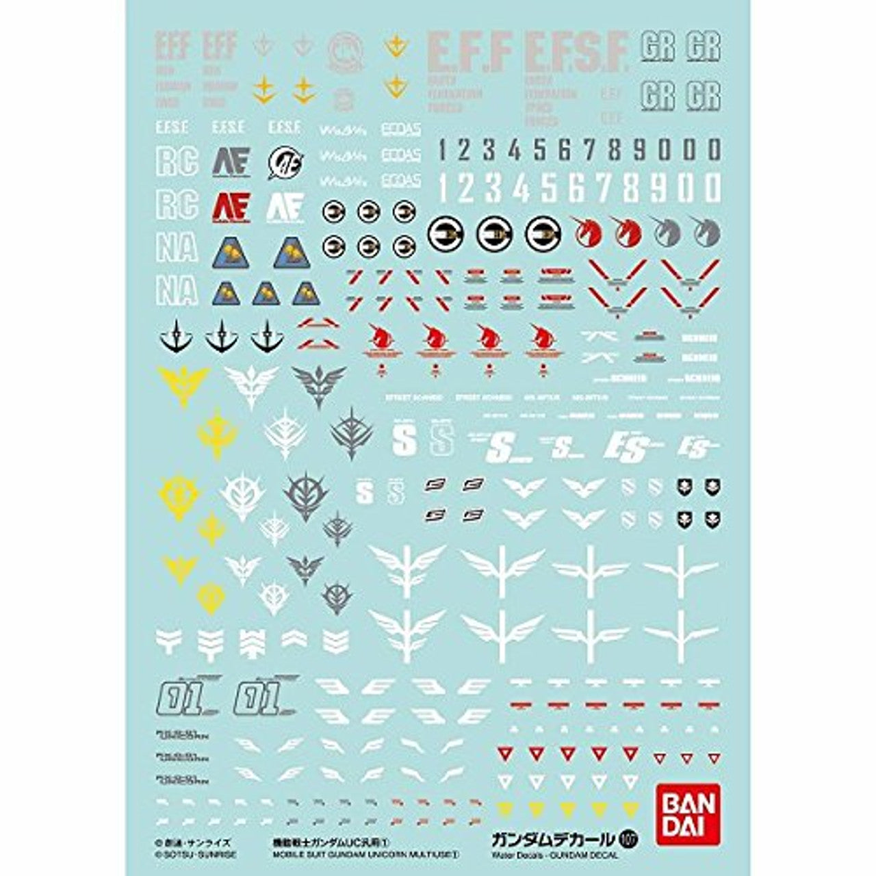 BANDAI Hobby Gundam Decal 107 - Mobile Suit Gundam UC 1