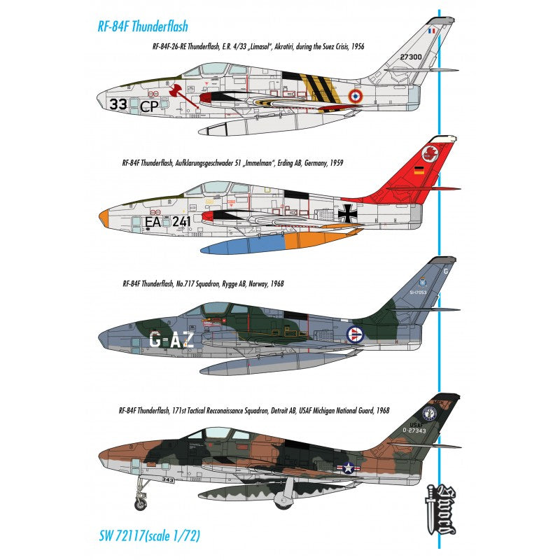 Sword Models 1/72 RF-84F Thunderflash (USAF, France, Luftwaffe, Norway), Aircraft